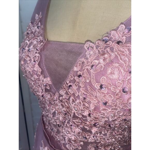 New W/ Tags Babyonline Dress Maxi Long Lilac Sequins V Back Prom Wedding Medium - Picture 9 of 12